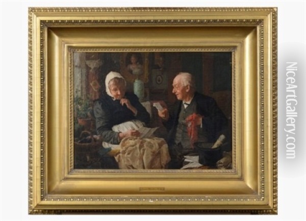 Untitled, Interior Scene Oil Painting - Louis Charles Moeller
