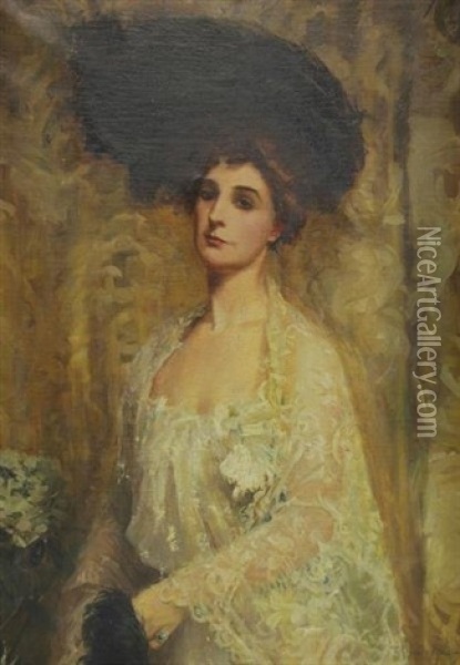 Portrait Of A Society Woman Oil Painting - William de Leftwich Dodge