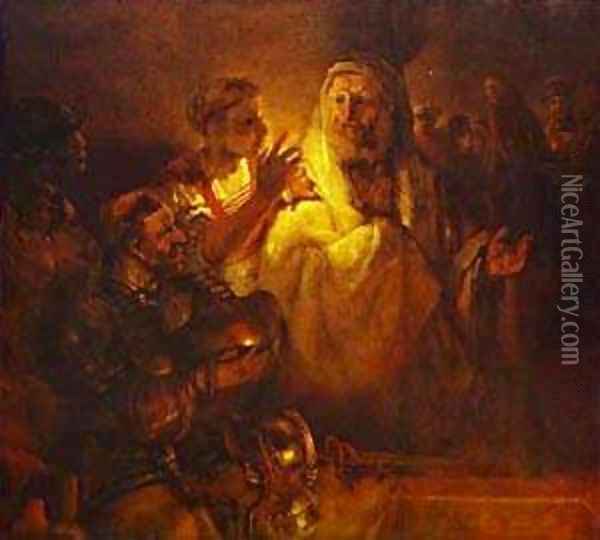 Peter Denying Christ 1660 Oil Painting - Harmenszoon van Rijn Rembrandt