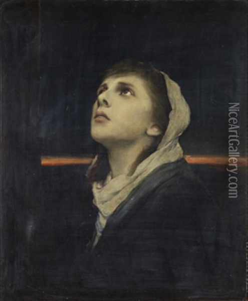 Madonnan Vid Korset Oil Painting - Gabriel von Max