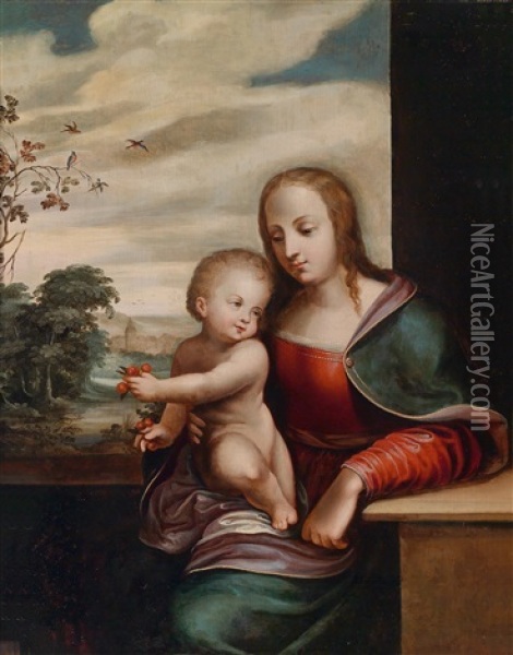 Die Madonna Mit Dem Christuskind Oil Painting - Cornelis van Cleve