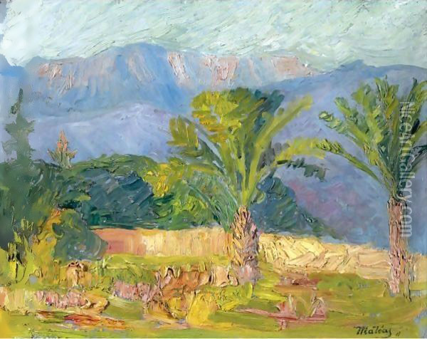 Moab Mountain Range, Lebanon Oil Painting - Konstantinos Maleas