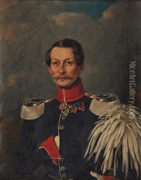 Prince Adalbert Of Prussia As Admiral Of The Prussian Fleet Oil Painting - Konstantin Johannes Franz Cretius