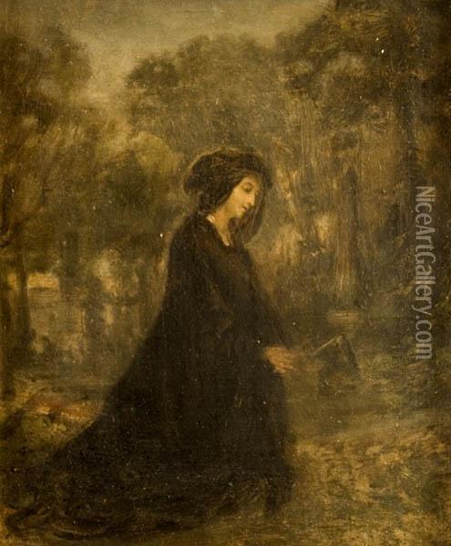 Na Mogile (na Grobie Powstanca), Ok. 1865 Oil Painting - Artur Grottger
