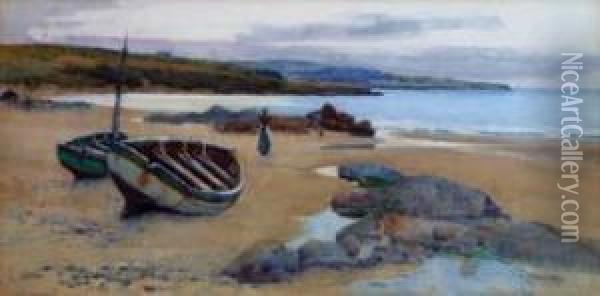 Lligwy Beach, 
Moelfre Oil Painting - Willie Stephenson