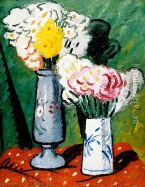 Deux Bouquets De Fleurs Oil Painting - Louis-Mathieu Verdilhan