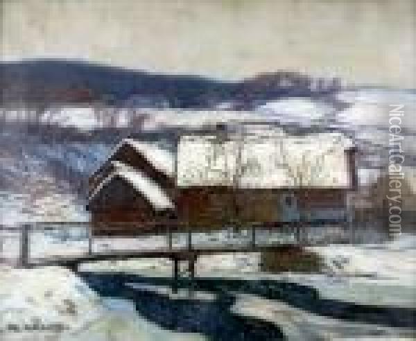 Chalupy V Zime Oil Painting - Alois Kalvoda