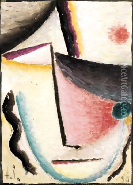 Schrage Augen (Slanted Eyes) Oil Painting - Alexei Jawlensky