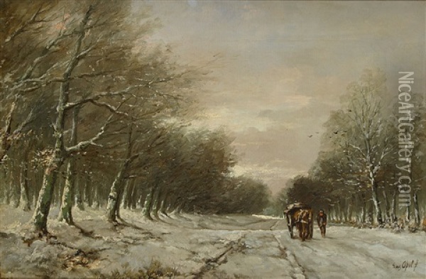 Winterlandschap Oil Painting - Louis Apol