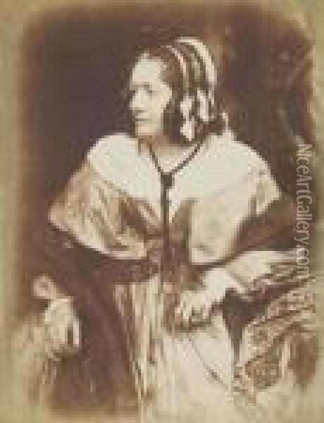 Mrs. Anna Jameson, Art Historian And Essayist Oil Painting - David Octavius Hill
