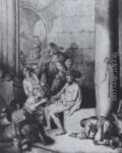 Verspottung Christi Oil Painting - Christian Wilhelm Ernst Dietrich