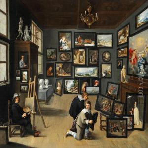 The Painter In His Studio Oil Painting - David The Younger Teniers