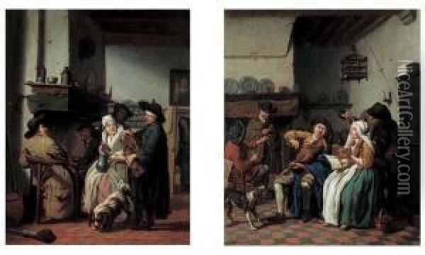 Scene D'interieurs Paysans Oil Painting - Jan Jozef, the Younger Horemans