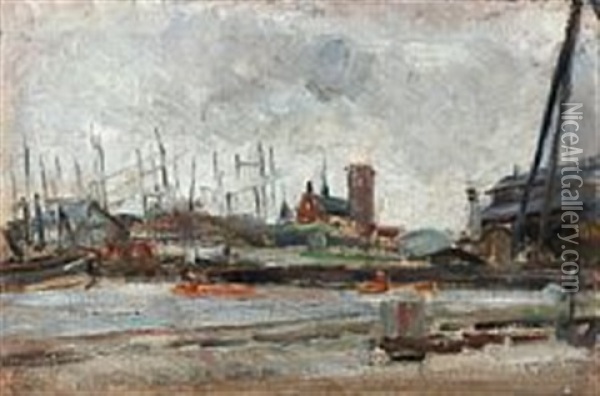 Helsingor Skibsvaerft Oil Painting - Albert Gottschalk