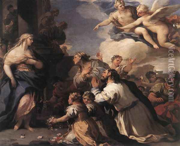 Psyche Honoured by the People 1692-1702 Oil Painting - Luca Giordano
