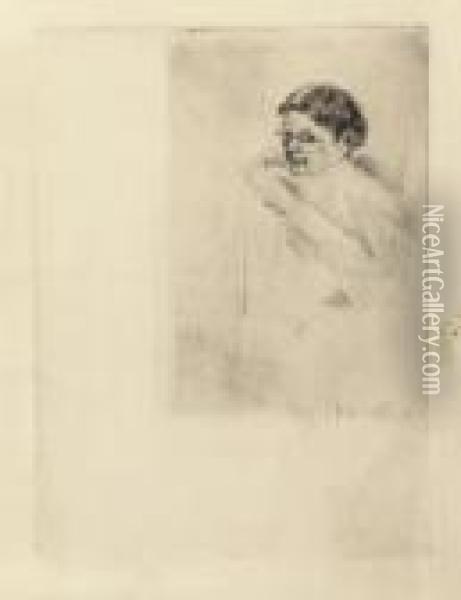 Mrs. Cassatt Sewing (b. 44) Oil Painting - Mary Cassatt