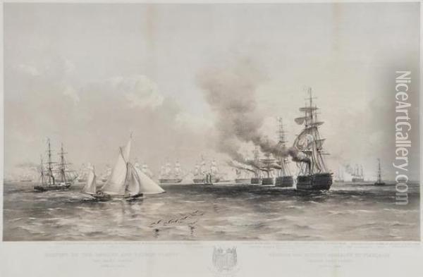 English Fleet Entering The Great Belt Oil Painting - Sir Oswald Walter Brierly