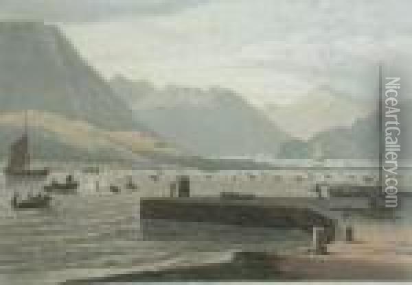 Part Of The Isle Of Rum Oil Painting - William Daniell RA
