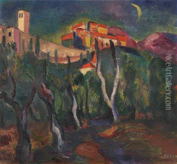 Mondnacht In Mojano Oil Painting - Josef Eberz
