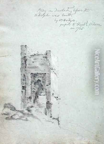 Study in Durham yard before the Adelphi was built from An Italian Sketchbook belonging to Richard Wilson Oil Painting - William Hodges