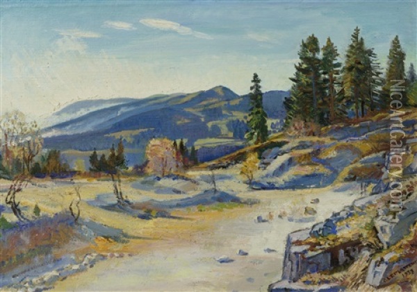 Vue Des Alpes Oil Painting - Charles L'Eplattenier
