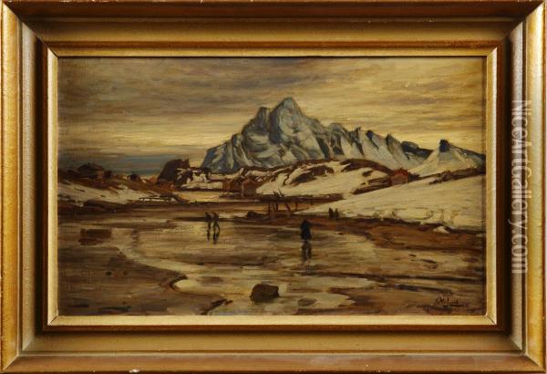 Fjallandskap Oil Painting - Ole Juul