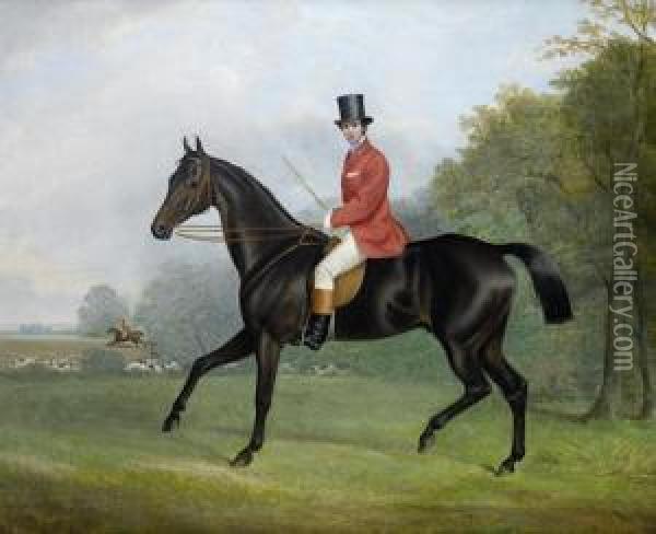 A Gentleman On His Hunter Oil Painting - John Arnold Wheeler
