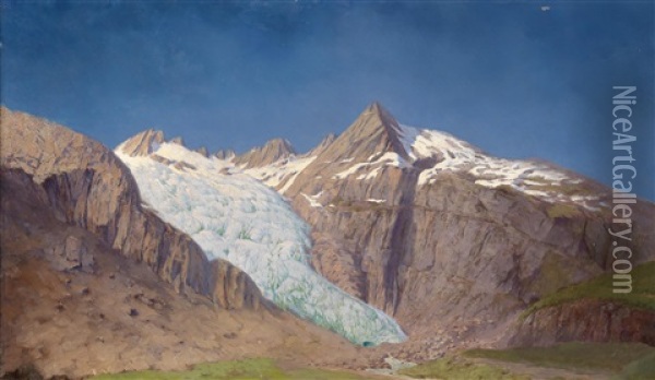 Gletscher Oil Painting - Karl Mediz