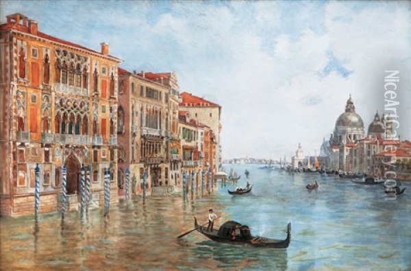 Venice - Canal Grande With S. Maria Della Salute Oil Painting - Antonietta Brandeis