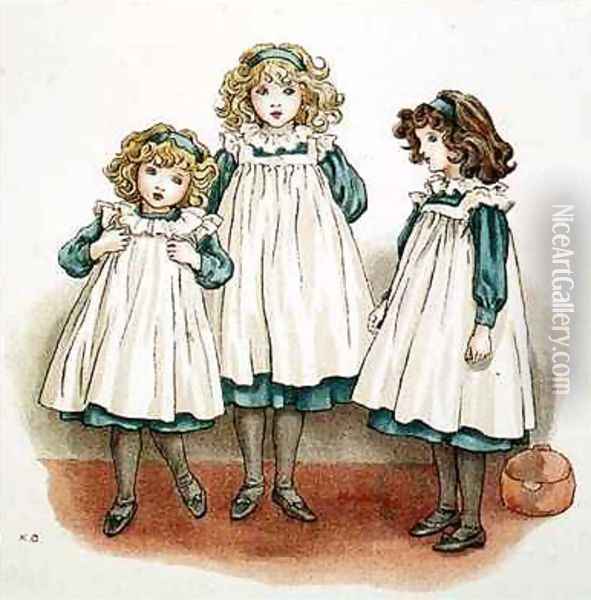 But Flinders foots were cold from April Babys Book of Tunes Oil Painting - Kate Greenaway