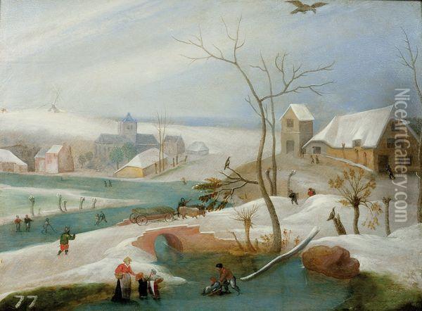 L'hiver Oil Painting - Abel Grimmer