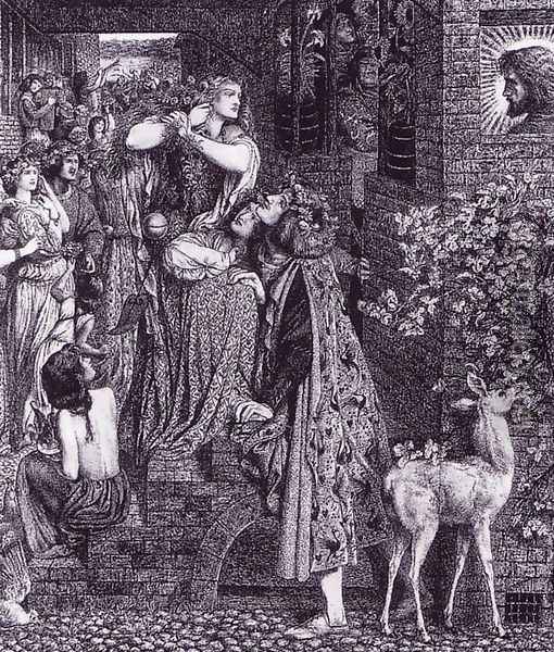 Mary Magdalene at the Door of Simon the Pharisee Oil Painting - Dante Gabriel Rossetti