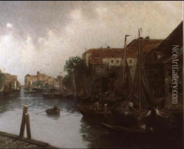 Hafenstadt Oil Painting - Adolf Kaufmann