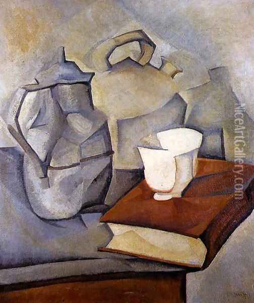 Still Life with Book 1913 Oil Painting - Juan Gris