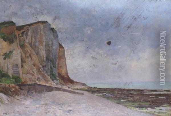 La Falaise A Veulottes Sur Mer En Normandie Oil Painting - Rene Maurice Fath