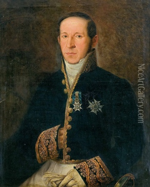Retrato De D. Eduardo Latorre Y Perez, Corregidor De Madrid Oil Painting - Jose Elbo