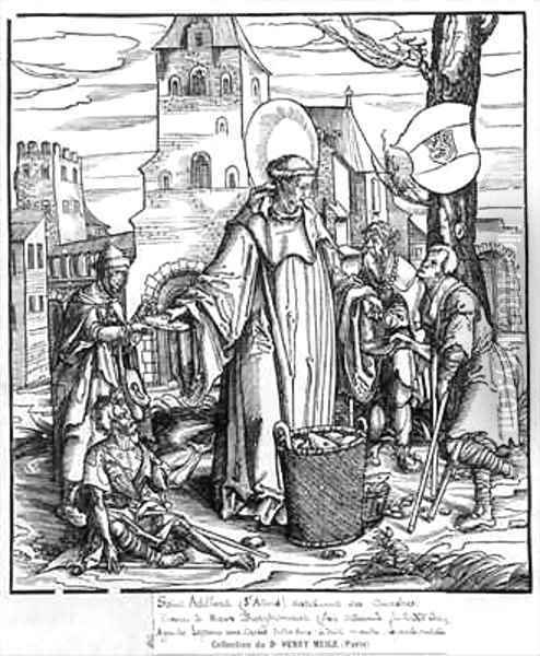 St. Adelard distributing alms Oil Painting - Hans Burgkmair the elder