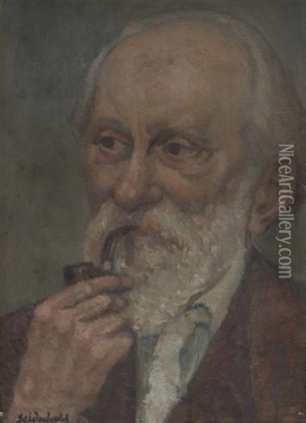 Portrait Of A Man With A Pipe Oil Painting - Efraim Seidenbeutel