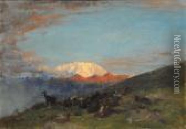 Paesaggio Montano Oil Painting - Vittorio Cavalleri