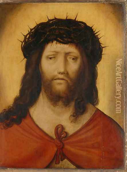 Christ with Crown of Thorns, c.1525 Oil Painting - Hans Leonhard Schaufelein