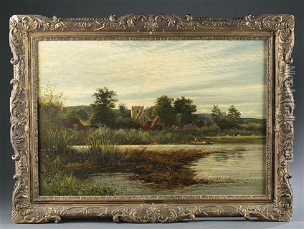 Untitled Landscape Oil Painting - Thomas Whittle the Younger