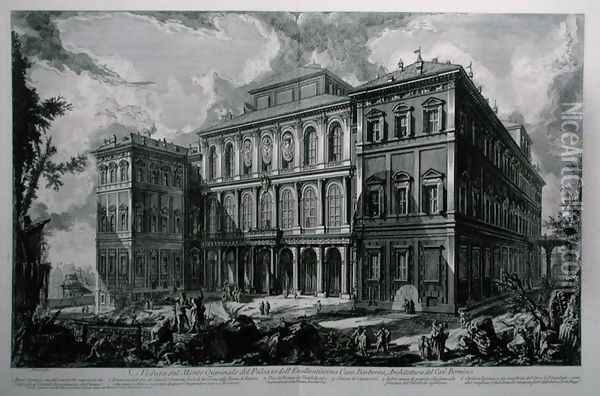 Palazzo Barberini on the Quirinale, Rome Oil Painting - Giovanni Battista Piranesi