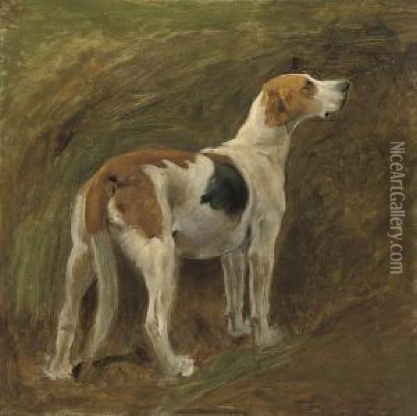 A Favourite Hound, J. Gwen Oil Painting - Wright Barker