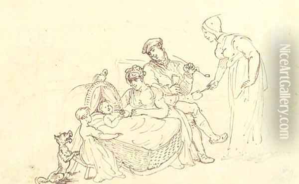 The new arrival Oil Painting - Thomas Rowlandson