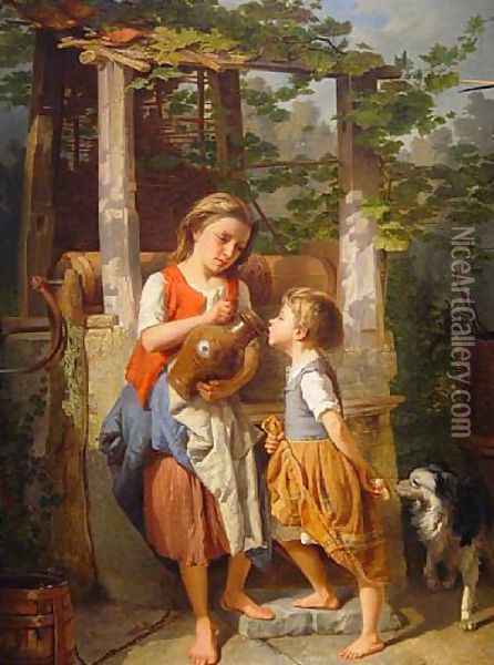 At the Well Oil Painting - Theodore Gerard