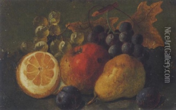 Stillleben Mit Obst Und Zitrone Oil Painting - George Crisp