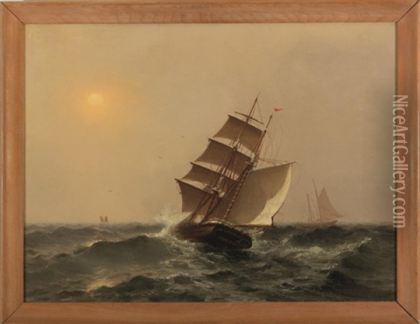 Sailing Into The Sun Oil Painting - William Formby Halsall
