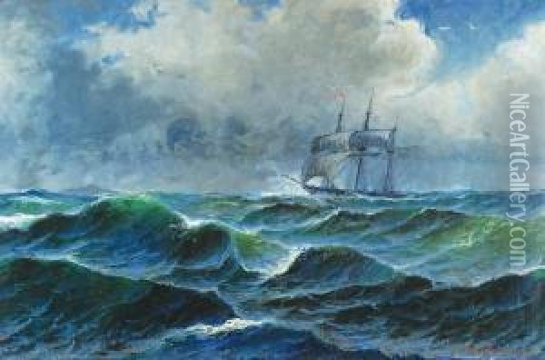 Na Pelnym Morzu Oil Painting - Waldemar Nystrom