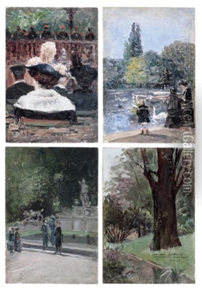 Quatre Scenes De La Vie Parisienne Oil Painting - Enrique Atalaya