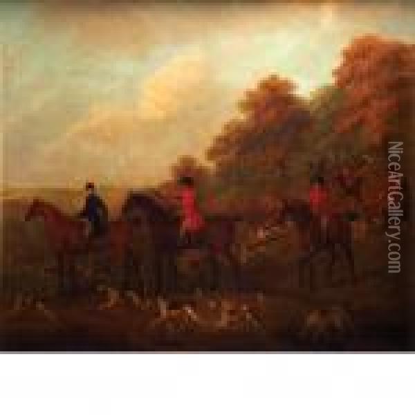 Huntsmen In A Landscape Oil Painting - John Nost Sartorius